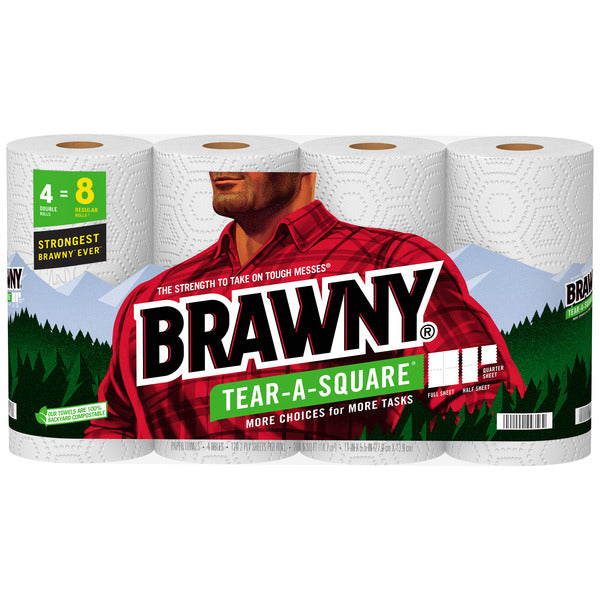 Brawny Tear-A-Square Paper Towels 4 ct
