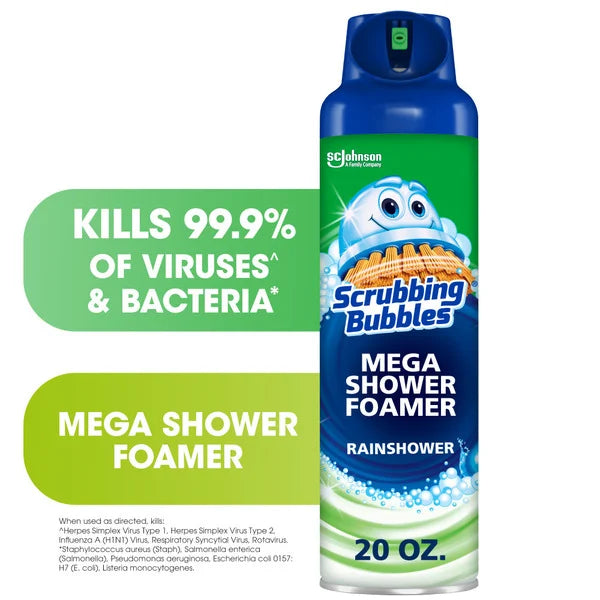 Scrubbing Bubbles® Mega Shower Foamer Bathroom Disinfectant Aerosol, Rainshower® 20 oz