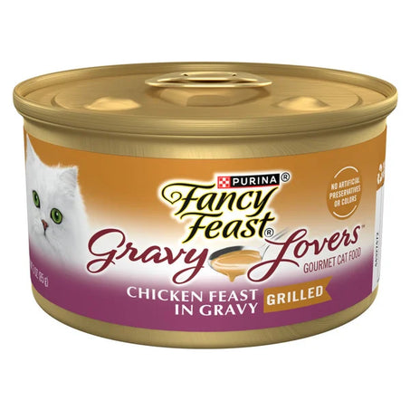 Purina Fancy Feast Gravy Lovers Chicken Feast in Grilled Chicken Flavor Gravy Gourmet Cat Food, 3 oz