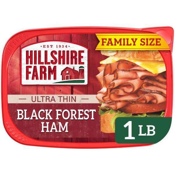 Hillshire Farm Ultra Thin Sliced Deli Lunch Meat, Black Forest Ham 1 lb