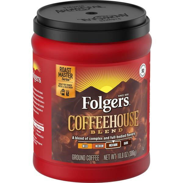 Folgers Coffee, Ground, Medium-Dark, Coffeehouse Blend 9.6 oz