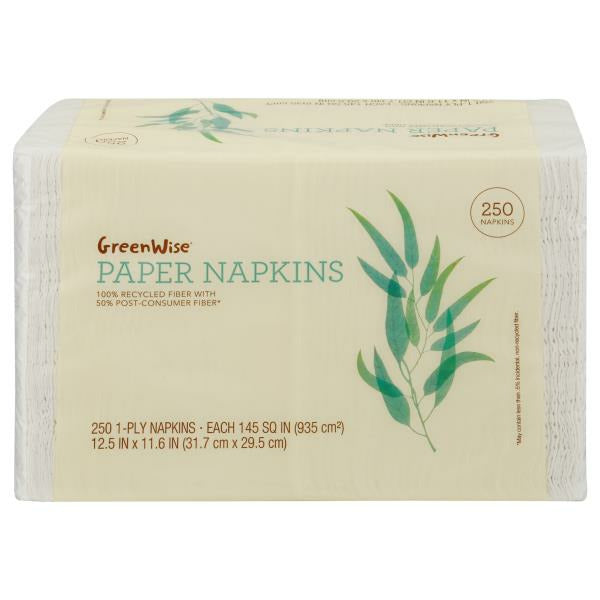 GreenWise 100% Recycled Fiber Paper Napkins 250 each