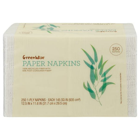 GreenWise 100% Recycled Fiber Paper Napkins 250 each