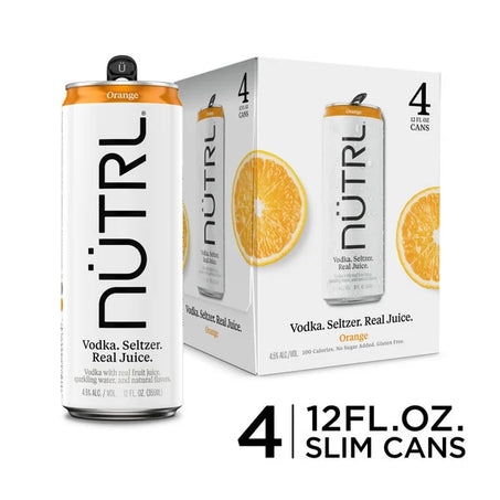 NUTRL Orange Vodka Seltzer 4 Pack, 12 Fl. Oz. Cans