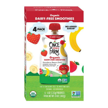 Once Upon a Farm Smoothie, Dairy-Free, Organic, Strawberry Banana Swirl
