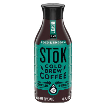 SToK Cold Brew Coffee, Arabica-Based Blend, Medium Roast Brewed Low and Slow, Unsweetened, Black Coffee, 48 FL OZ Bottle
