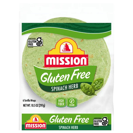 Mission Gluten Free Spinach & Herb Tortilla Wraps, 6 Count 6 ct