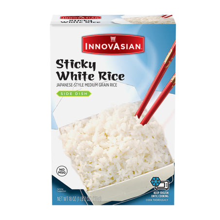 InnovAsian Sticky White Rice, Frozen Side Dish 18 oz