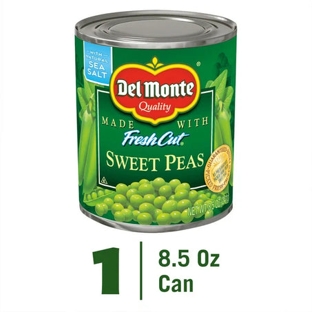 Del Monte FRESH CUT Sweet Peas, Canned Vegetables 8.5 oz