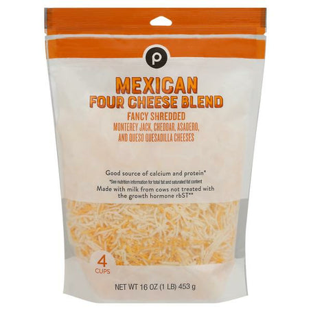 Publix Cheese, Mexican Four Cheese Blend, Fancy Shredded 16 oz