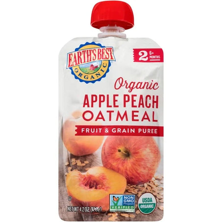 Earth's Best Organic Stage 2 Apple Peach Oatmeal Fruit & Grain Puree