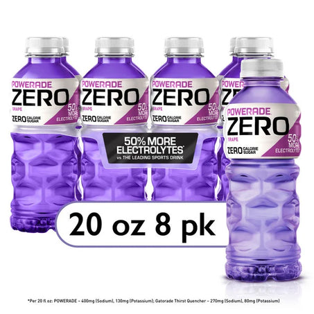 POWERADE Grape Zero Sugar Sports Drink Bottles  • 8 x 20 oz
