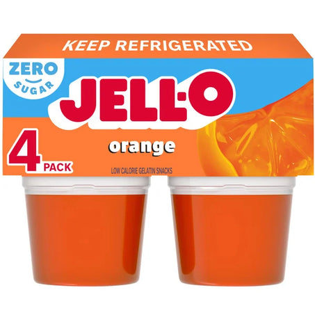Jell-O Orange Sugar Free Refrigerated Gelatin • 4 x 13.5 oz