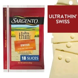 Sargento Ultra Thin Sliced Swiss Cheese 6.84 oz