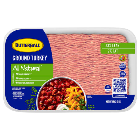 Butterball Turkey, Ground, 93%/7%