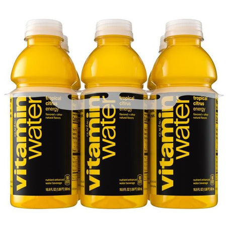 vitaminwater Energy Tropical Citrus Flavored Water Beverage Bottles • 6 x 16.9 fl oz