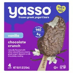 Yasso Frozen Greek Yogurt Bars Vanilla Chocolate Crunch Bars