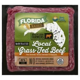 Fresh From Florida Grass Fed Ground Beef 85% Lean