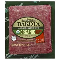 Dakota Beef, Ground, Organic, 90%/10% 16 oz