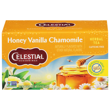 Celestial Seasonings Herbal Tea, Caffeine Free, Honey Vanilla Chamomile 20 ct