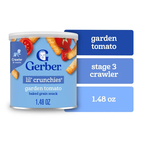 Gerber Stage 3 Baby Food Snacks Garden Tomato Lil' Crunchies