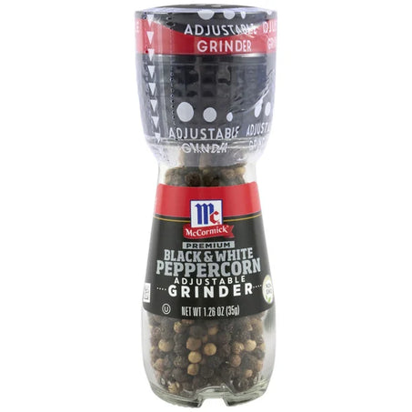 McCormick Premium Black & White Peppercorn Adjustable Grinder, 1.26 oz