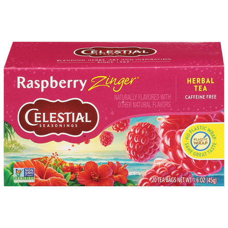 Celestial Seasonings Herbal Tea, Caffeine Free, Raspberry Zinger 20 ct