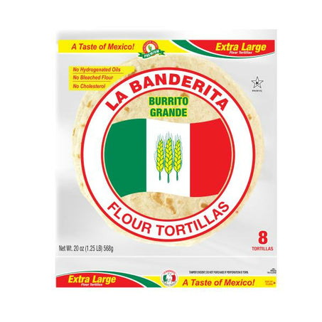 La Banderita Flour Tortilla, Extra Large 8 ct