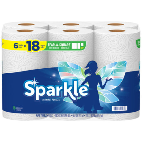 Sparkle Tear-A-Square Paper Towels 6 ct