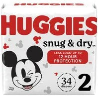 Huggies Snug & Dry Baby Diapers, Size 2 (12-18 lbs)