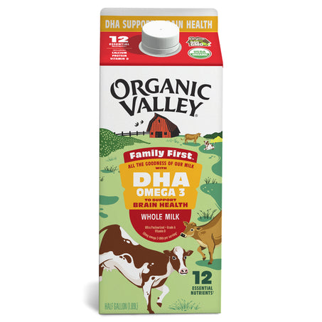 Organic Valley Omega-3 DHA, Whole Organic Milk, Family First