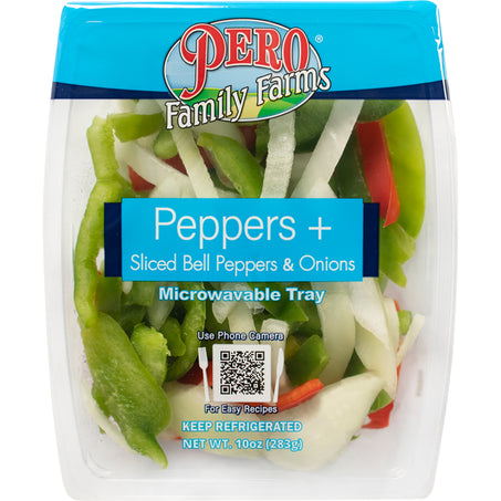 Pero Family Farms Peppers + Sliced Bell Peppers & Onions 10 oz