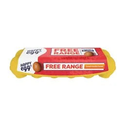 Happy Egg Free Range Large Brown Grade A Eggs 12 ct