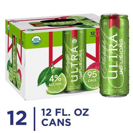 Michelob ULTRA Infusions Lime & Prickly Pear Cactus Beer 12 Pack, 12 Fl Oz Cans, 4% Abv - Green Basket Marco Island