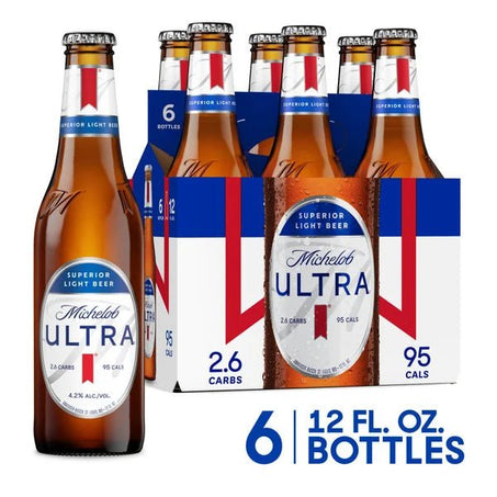 Michelob ULTRA Superior Light American Lager Beer 12 Pack, 12 Fl Oz Bottles - Green Basket Marco Island
