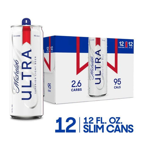 Michelob ULTRA Superior Light American Lager Beer 12 Pack, 12 Fl Oz Cans - Green Basket Marco Island