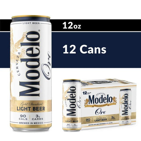 Modelo Oro Mexican Lager Import Lower Calorie* Light Beer Cans - Green Basket Marco Island