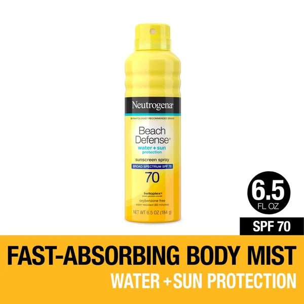 Neutrogena Beach Defense Body Sunscreen Spray, SPF 70 6.5 oz - Green Basket Marco Island