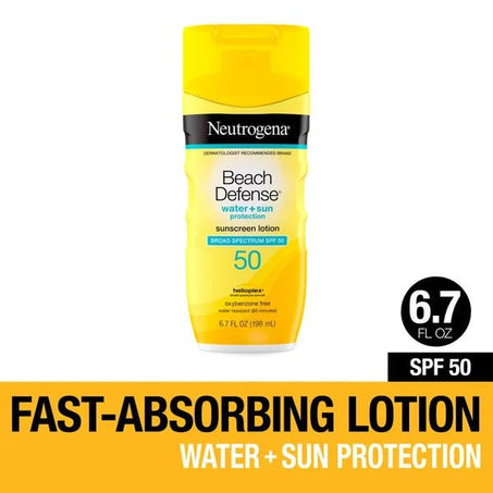 Neutrogena Beach Defense Sunscreen Lotion With SPF 50 6.7 fl oz - Green Basket Marco Island