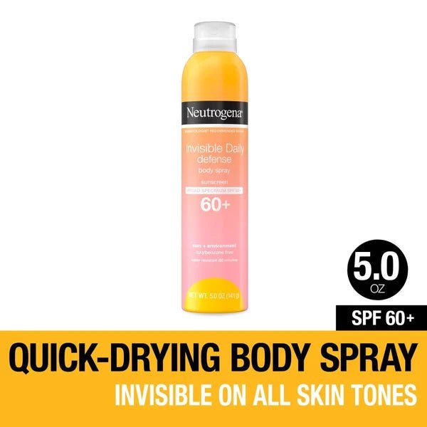 Neutrogena Invisible Daily Defense Sunscreen Spray, SPF 60+ 5 fl oz - Green Basket Marco Island