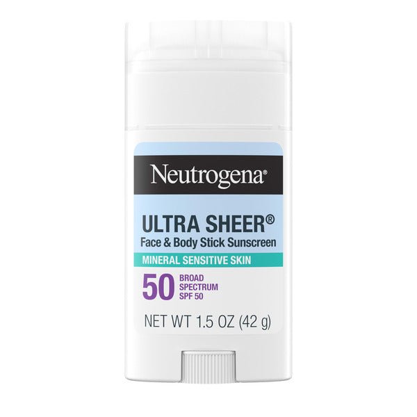 Neutrogena Ultra Sheer Dry Touch SPF 50 Mineral Sunscreen Stick for Sensitive Skin - Green Basket Marco Island
