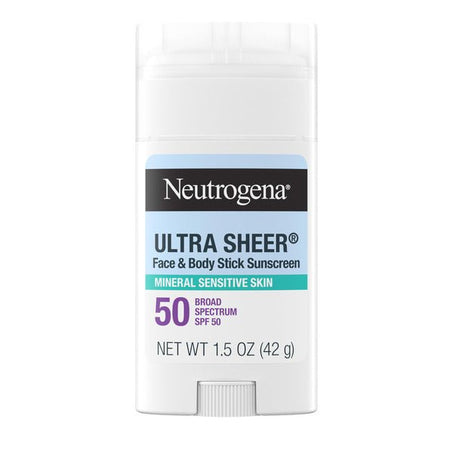 Neutrogena Ultra Sheer Dry Touch SPF 50 Mineral Sunscreen Stick for Sensitive Skin - Green Basket Marco Island