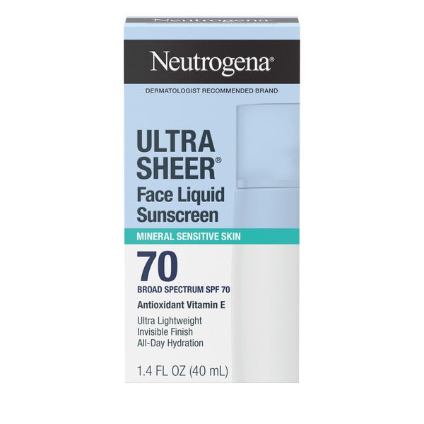 Neutrogena Ultra Sheer Face Liquid Mineral Sunscreen, Lightweight, Broad Spectrum SPF 70 - Green Basket Marco Island