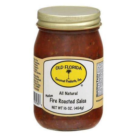 Old Florida Gourmet Salsa, Fire Roasted, Medium 16 oz - Green Basket Marco Island