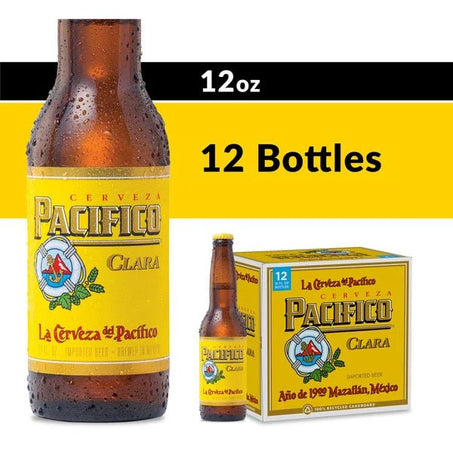 Pacifico Clara Mexican Lager Import Beer Bottles - Green Basket Marco Island
