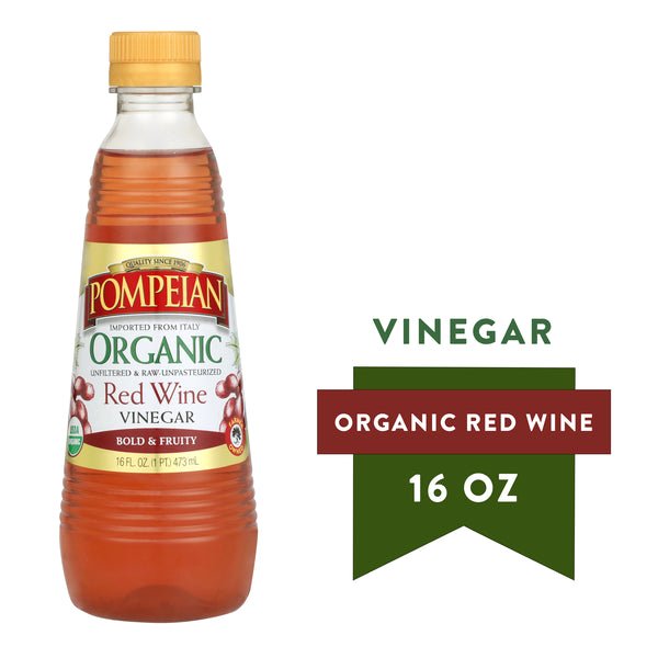Pompeian Organic Red Wine Vinegar 16 fl oz - Green Basket Marco Island