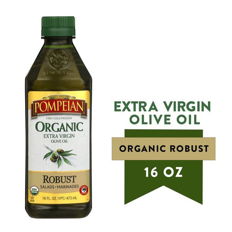 Pompeian Organic Robust Extra Virgin Olive Oil 16 fl oz - Green Basket Marco Island