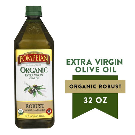 Pompeian Organic Robust Extra Virgin Olive Oil 32 fl oz - Green Basket Marco Island