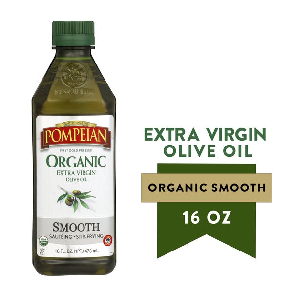Pompeian Organic Smooth Extra Virgin Olive Oil 16 fl oz - Green Basket Marco Island