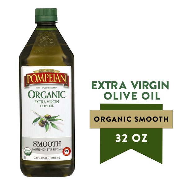 Pompeian Organic Smooth Extra Virgin Olive Oil 32 fl oz - Green Basket Marco Island